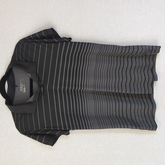 Nike Golf Tour Premium Women's Polo Black and gray stripe Size Large - Picture 1 of 10